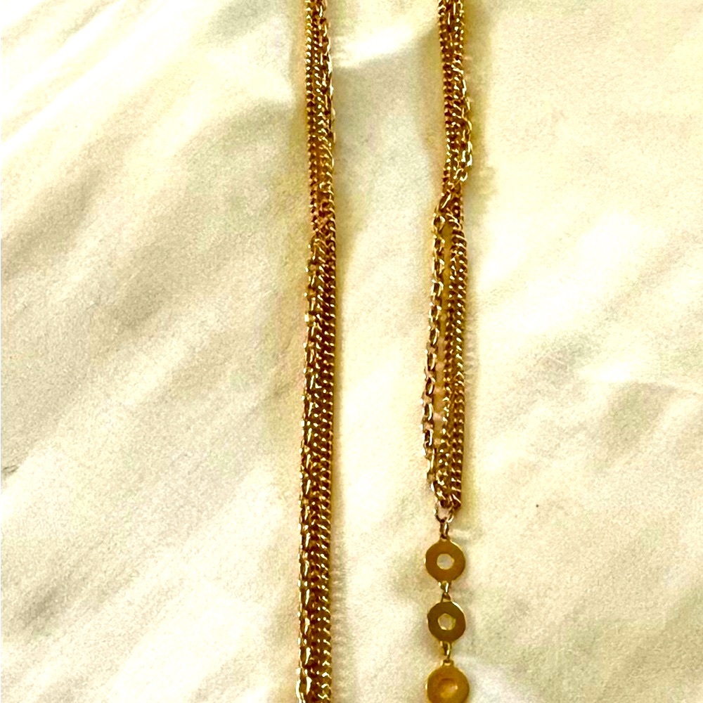 Elegant Gold 3 Strand Chain Necklace